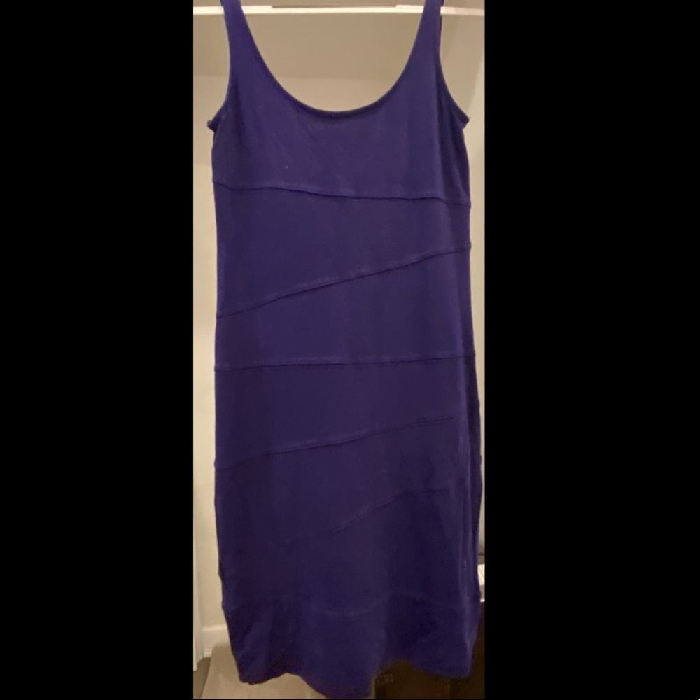 2009-2010 Body con bandage like blue/purple tank dress- fits M or L